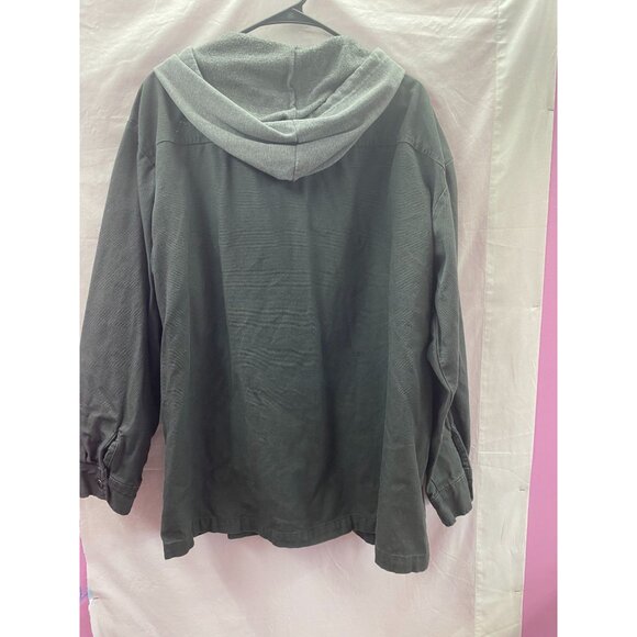 Wrangler Men's XL 46-48 Gray Denim Workwear Jacket/Shacket Fleeced lined Hood - Picture 2 of 9